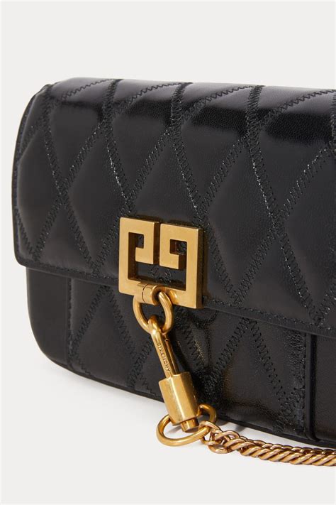 Givenchy Black Mini Pocket Bag In Diamond Quilted Leather